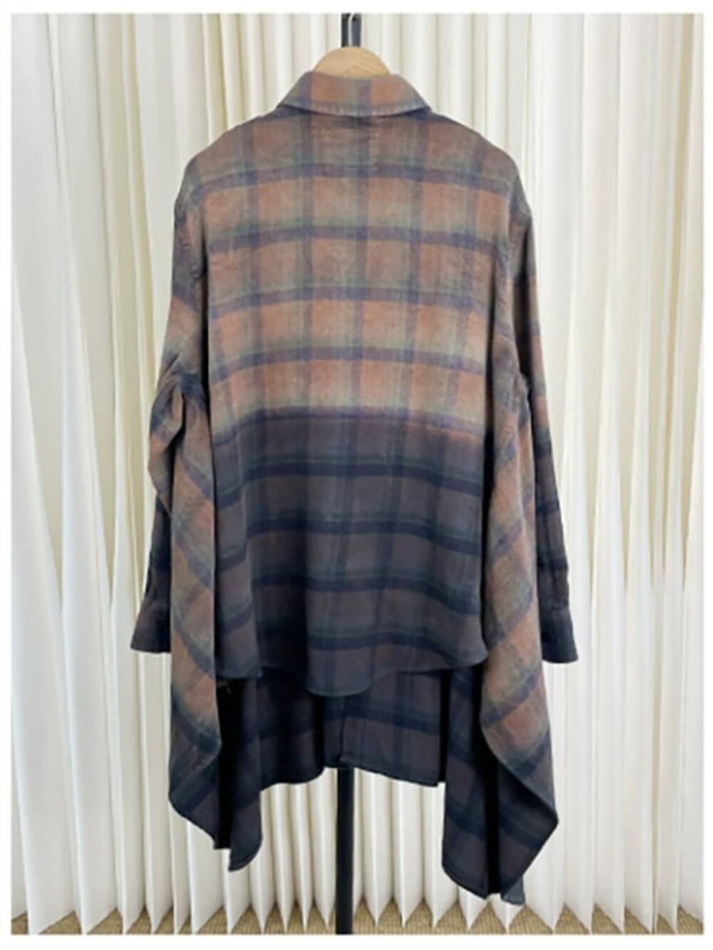 R13 NWOT Draped Front Plaid Flannel Button-Up Shirt XS - Picture 7 of 15